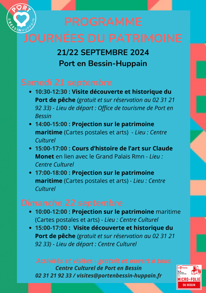 JOURNÉES DU PATRIMOINE 2122 SEPTEMBRE 2024 Port en Bessin-Huppain